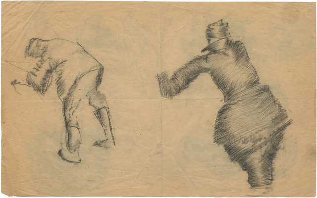 Шурига Пелагея Николаевна. Двухсторонний лист с набросками из серии работ периода обучения во ВХУТЕМАСе